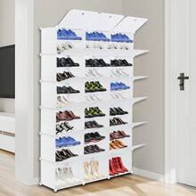 12-Tier Portable 72 Pair Shoe Rack Organizer 36 Grids Tower Shelf Storage Cabinet Stand Expandable For Heels - 無色 - 查看 1