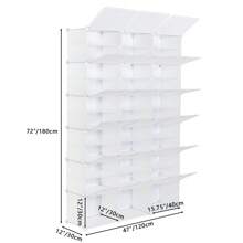 12-Tier Portable 72 Pair Shoe Rack Organizer 36 Grids Tower Shelf Storage Cabinet Stand Expandable For Heels - 無色 - 查看 7