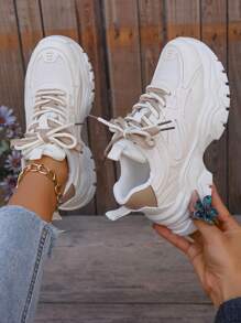 Women's Thick Sole Outdoor Sports Shoes, New Autumn Lightweight Thick Sole Height-Increasing Shoes, Suitable For Spring And Autumn Outdoor Sports Style