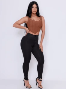 Women Leggings - 黑色 - 查看 5