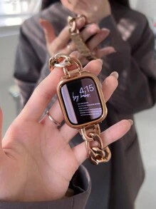 Huastonband 2 件电镀 PC 硬质材料防撞防刮手表边框，玫瑰金/黑色/银色/金色，兼容金属表带，可调节适用于 Ultra 2 1 SE S9 8 7 6 5 4 3 2 1 系列，38mm 40mm 41mm 42mm 44mm 45mm 49mm 智能手表替换表带，男女通用 - 玫瑰金 - 查看 4