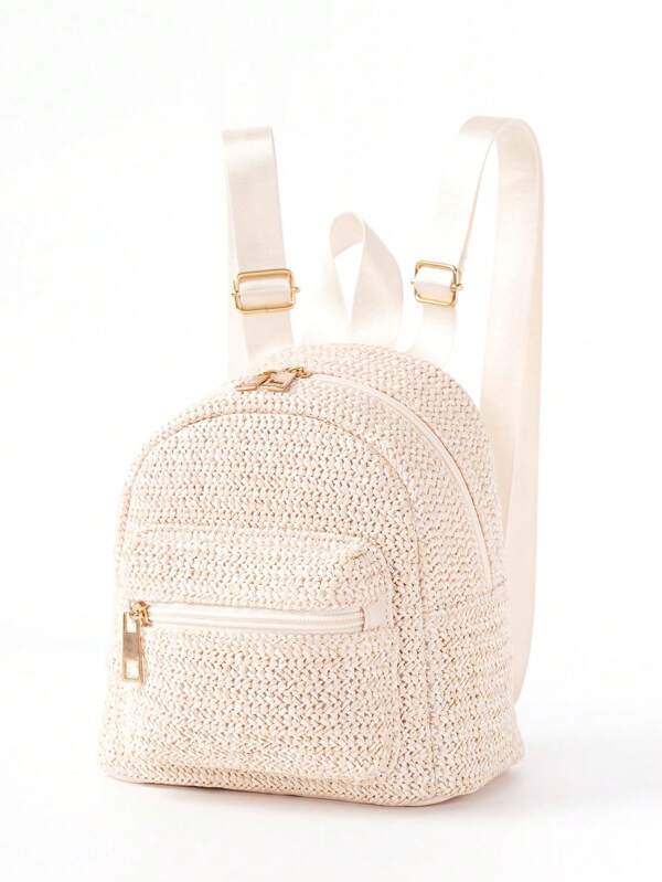 1 Peça Mochila feminina infantil colorida de palha casual e fashion, mochila leve e multifuncional para viagem e férias, adequada para meninos e meninas, uso em viagens ao ar livre