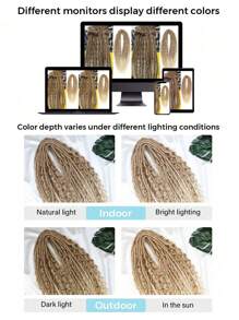 24" 3 In 1 Mixed Double Ended Dreadlock Extensions 15 Strands Handmade Synthetic DE Dreadlock Extensions Sets Hippie Dreadlock Style For Woman
