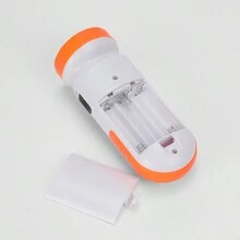 1pc Led Flashlight Camping Portable Hiking Explore Plastic Torch Camping Light - Orange - View 7