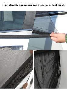 4pcs Ô tô/xe hơi Muỗi Màn Cửa sổ , Tấm che nắng Cách nhiệt lưới - màu đen - Xem 2