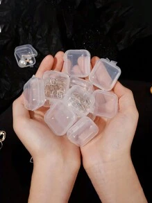 5-100pcs Mini Transparent Plastic Storage Box, Jewelry Storage Case, Multi-Functional Portable Storage Container With Lid, For Small Items, Crafts, Jewels, Hardware Sun Travel Cool Back To School - Clear - View 6