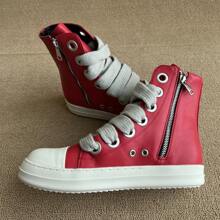 男女通用高帮厚系带休闲运动鞋 - 紅色 - 查看 4