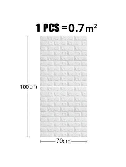 Pegatina de pared 3D de 70 cmx1/2/3/5/10m, imitación de ladrillo, impermeable y autoadhesiva, para decorar la habitación, la sala de estar, el telón de fondo de TV. Artículos de decoración de primavera para renovar su hogar, pegatinas de decoración Rama.