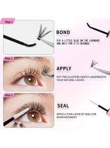 DIY Lash Extension Kit 280pcs Individual Lashes Cluster Eyelash Extension Kit 9-16mm Mix 40D 50D Lash Clusters With Lash Bond And Seal Lash Applicator For Lash Extension Makeup Tool