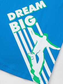 Balabala 兒童T恤，男孩夏季服裝，短袖，中大童適用，運動速乾上衣，時尚潮流 - 藍色 - 查看 6