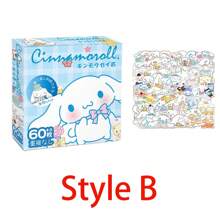 Sanrio 60Pcs/Box Small Hello Kitty Kuromi Cinnamoroll Pochacco Stickers DIY Laptop Phone Diary Cute Cartoon  Kitty Cat Sticker(Some Parts May Be Random)(New And Old Packaging Random)