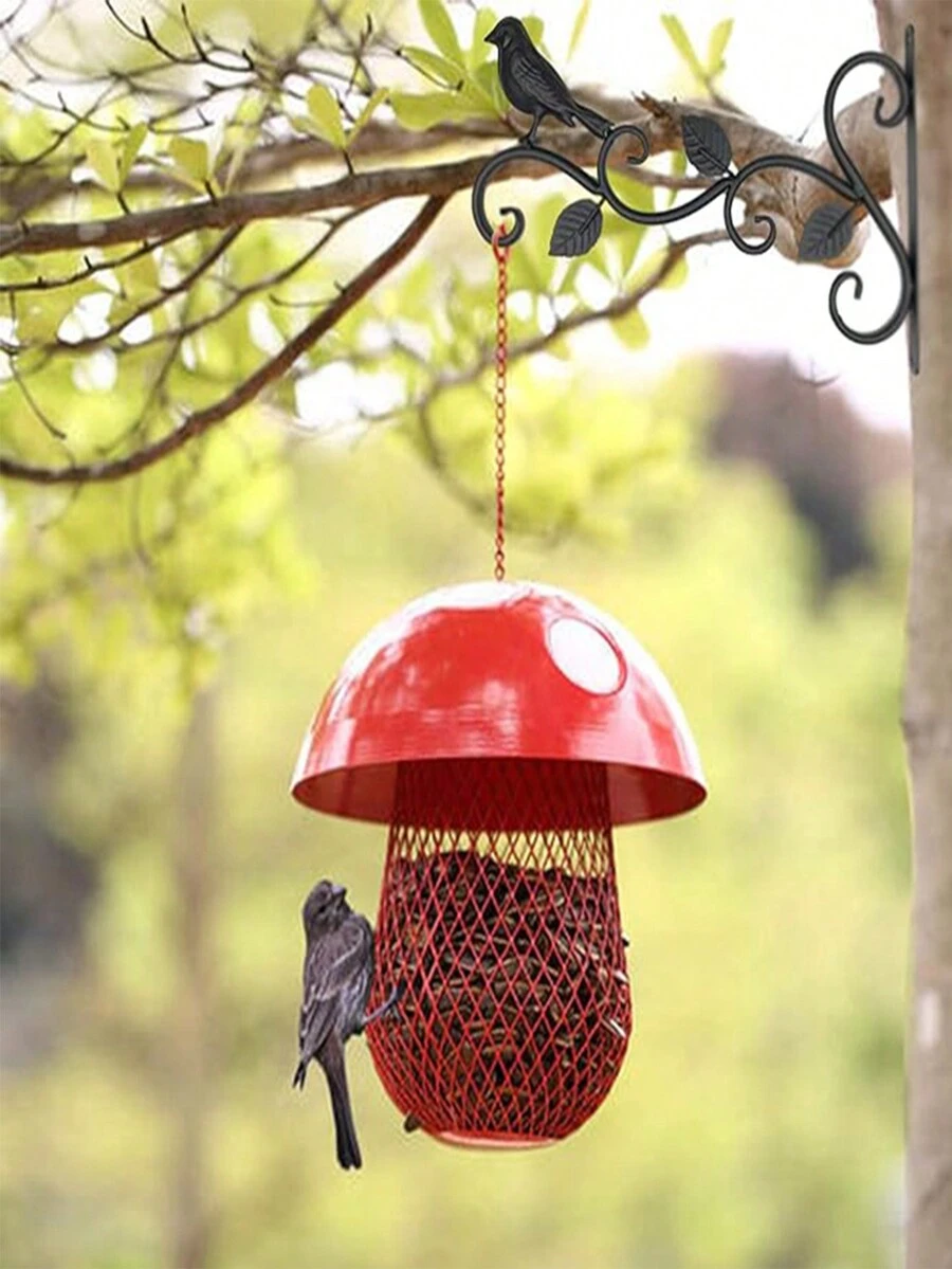 歐式極簡風格掛壁鐵花籃用於牆面裝飾，客廳、陽台、戶外、花園、鄉村 - 黑色金屬懸掛式植物掛架 - 黑色 - 查看 1