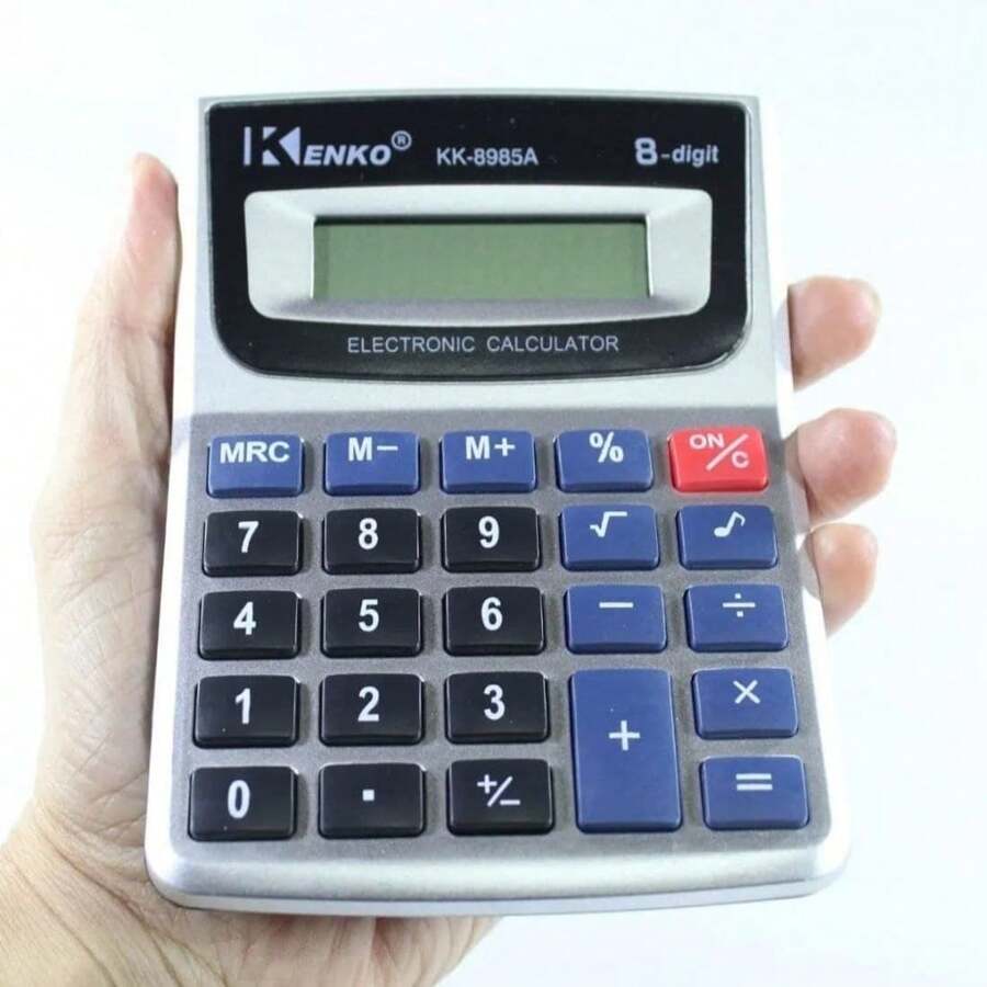 Calculadora Kenko Display Grande KK-8985A - Cinza - Visão 1