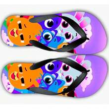 Chinelo Infantil Bolofofos Desenhos Sandália de Dedo Menino e Menina - Roxo - Visão 2