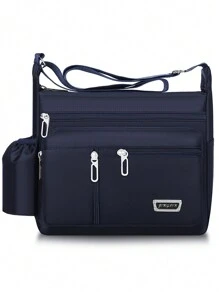 新款多功能休闲包男士大号收纳工具帆布包斜挎包斜跨旅行包背包斜挎包度假学校夏季手提包尼龙个性礼品爸爸老公男朋友 - 藍色 - 查看 1