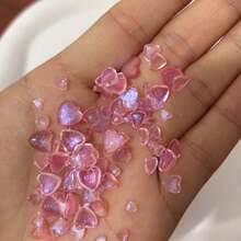 One Box Random Size Heart Shape Nail Art Charms Rhinestones Decoration DIY Manciure Supplies For Press On Nails Nail Gems - Baby Pink - View 4