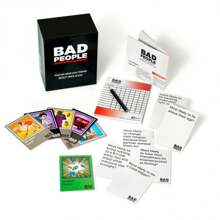 1 Set BAD PEOPLE Paper Cards, Party Gathering Table Card Games,Find Out What Your Friends Really Think About You In This Hilarious & Brutal Voting Game - Black - View 2