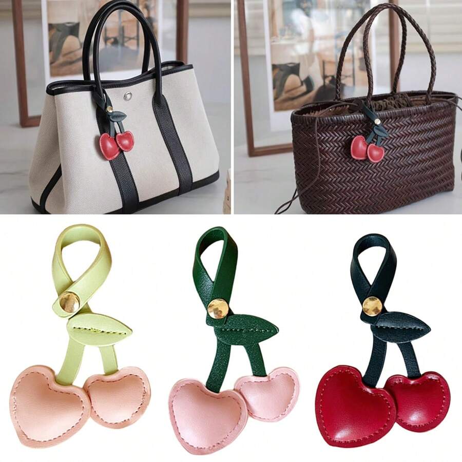 1 chiếc Túi xách thiết kế hình quả anh đào 3D Pu dễ thương cho nữ, Mặt dây chuyền móc khóa túi đa năng cổ điển, Mặt dây chuyền túi quả anh đào, Quà tặng đồ dùng học tập trở lại trường cho giáo viên, Mặt dây chuyền quả anh đào cho ngày lễ tình nhân