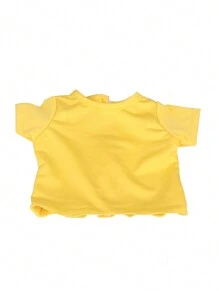1pc Doll Clothing Set For 18-Inch American Doll, Doll Top With Multi-Colored Solid T-Shirts. Classic White Short Sleeve Top, Great For Summer Vacation. Perfect Birthday/Holiday/Toy Gift For Boys And Girls