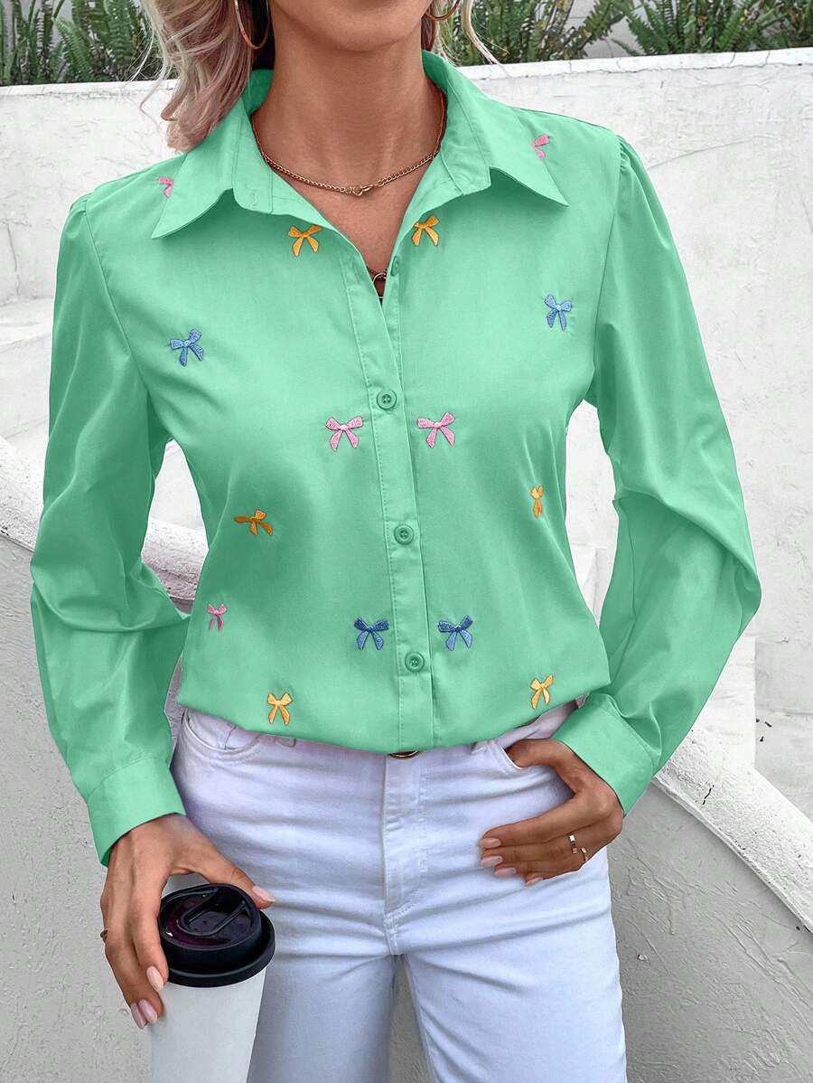 Women Blouses - Màu xanh Bạc hà - Xem 1