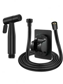 Douchette à main pour toilette - Jet de pulvérisation en acier inoxydable pour couches en tissu, contrôle de la pression d'eau réglable avec tuyaux de pulvérisation de bidet, douchette de toilette pour bébé/hygiène féminine Accessoires de salle de bain Outils de salle de bain - Ensemble de 3 pièces - Voir 12