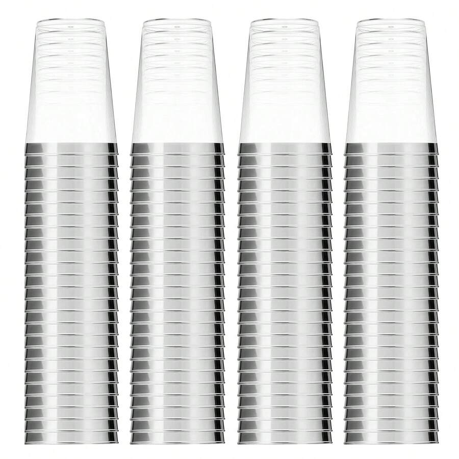 20pcs 10OZ Silver Airplane Cups, Wine Glasses, Ice Cream Cups, Champagne Flutes - Silver - View 1