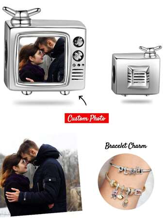 1pc Personalized Custom Photo Bracelet Charm For Women Mother, Picture Necklace Charm, Photo Anklet Charm, Heart Round Square Beads Gift For Daughter Present Girlfriend Wife Best Friend