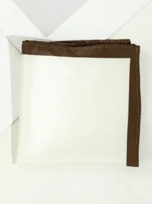 1pc Men's Fashion Solid Color Bordered Lightweight Minimalist Silk-Like Handkerchief Scarf, Suitable For Banquet, Work, Daily Wear - Solid Color - View 18