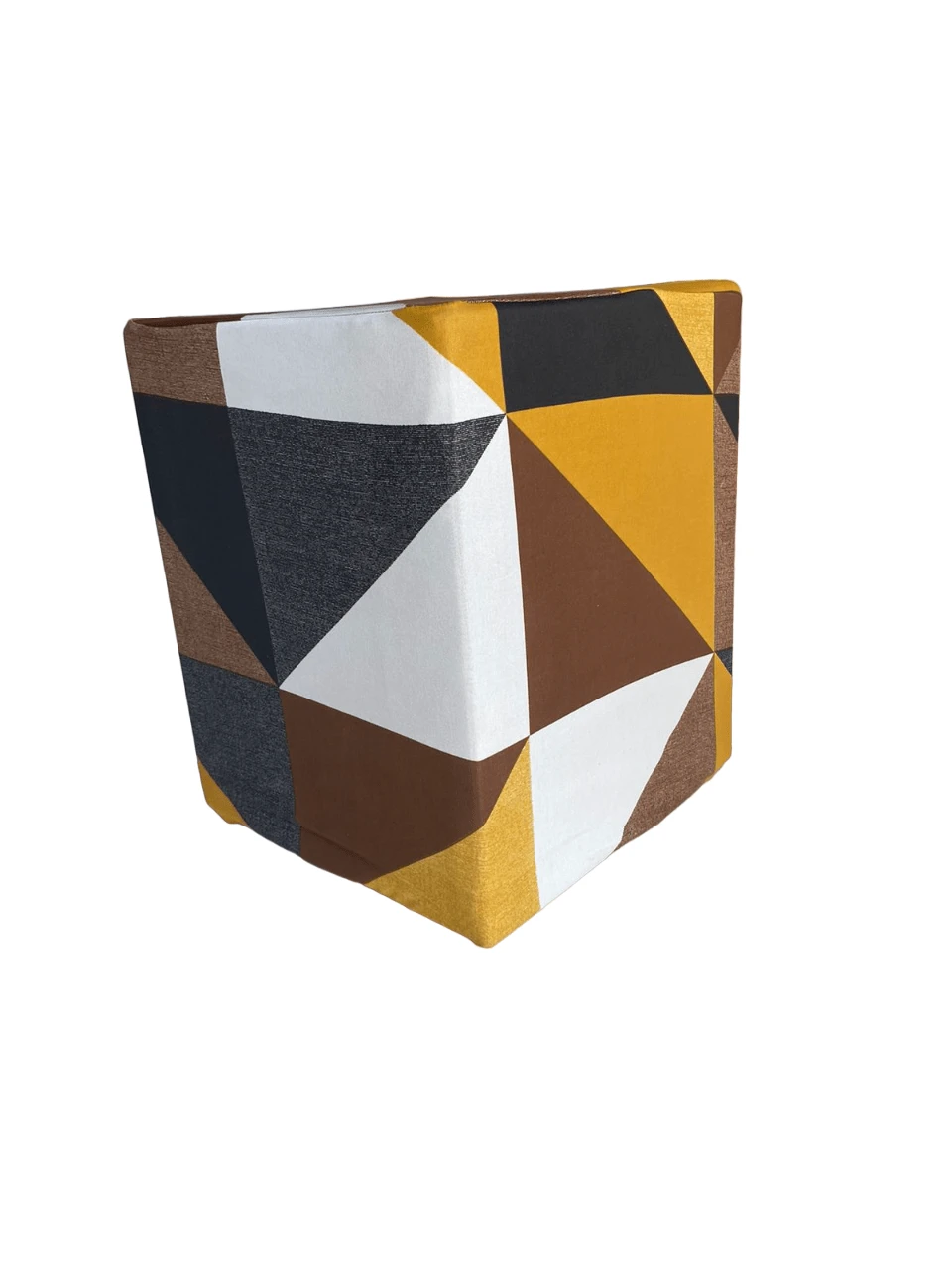 02 Capas Para Puff Quadrado Estampada 45x35 Malha Gel - Marrom - Visão 1