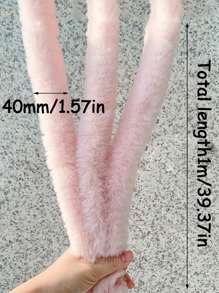 1 pieza/1M Hilo de hierro multicolor con pelo de conejo esponjoso, cinta, barra, cuerda, tela de fieltro para manualidades y accesorios de costura DIY