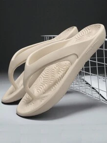 Men's Breathable Thick-Soled Slip-On Flip Flops - Beige - View 6