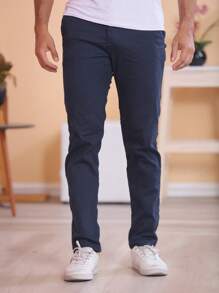 Men Pants - Navy Blue - View 3