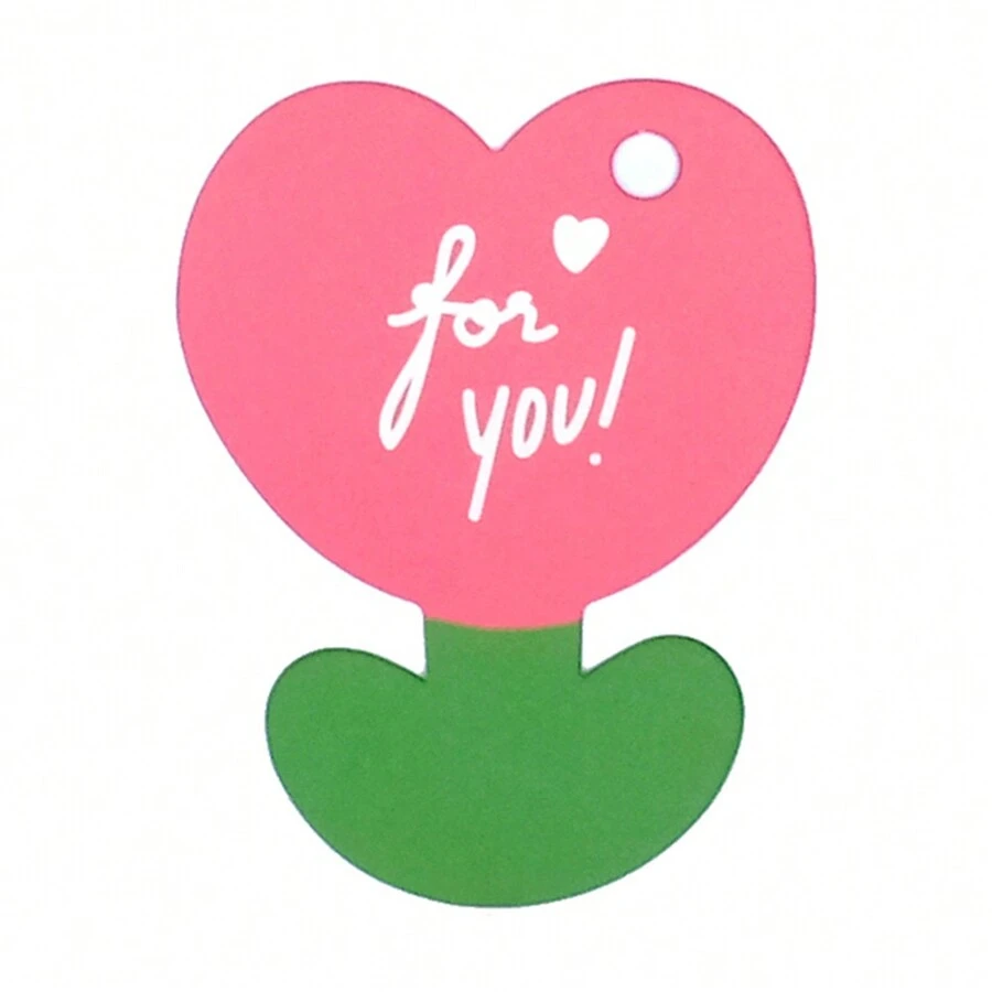 Creative Plant Identification Tags With Cute Flower Design For Writing Blessing And Leaving Message, Ideal For Teacher's Day Or Tulip Cards - Pink Flower Thank You - View 1