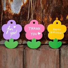 Creative Plant Identification Tags With Cute Flower Design For Writing Blessing And Leaving Message, Ideal For Teacher's Day Or Tulip Cards - Pink Flower Thank You - View 4