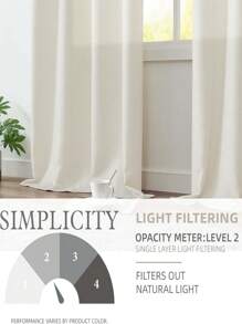 1pc Minimalist & Fashionable Linen-Look Curtain, Suitable For Bedroom, Japanese-Style Sheer Fabric Blocks Light & UV, Ideal For Farmhouse & Holiday Home Windows, High Quality Bedroom Sheer Curtain, Multiple Sizes Available