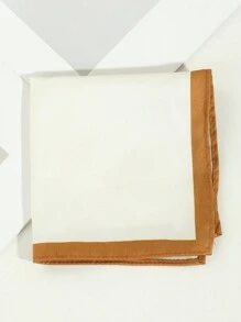 1pc Men's Fashion Solid Color Bordered Lightweight Minimalist Silk-Like Handkerchief Scarf, Suitable For Banquet, Work, Daily Wear - Solid Color - View 20