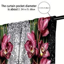 2入組花卉圖案遮光窗簾，現代簡約時尚窗簾，適用於學習室、臥室、廚房、客廳、娛樂室、辦公室、庭院、家居裝飾 - 黑紅 - 查看 6