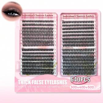 Black Idividual Lash Clusters Eyelashes Extensions Kit 9-16mm 640pcs, Lash Clusters DIY Eyelashes Extensions Kit, Black Large-Capacity Cluster False Eyelashes, D30+D40+D50 Mixed Ndividual Lash Clusters Kit 9-16mm 640pcs, Wedding Bride Makeup Tools, D30+D40+D50 Black D-CurlingEyelashes Cluster Extension Kit, Large-Capacity Cluster False Eyelashes, D Curling Lash Eyelashes Extension, Mega Volume Lashes Eyelash Extensions Wispy For Self Application At Home,Black Individual Lashes Cluster Curl, 10-18mm Mix Individual Lashes Cluster DIY At Home, Rizos Curls Lashes D Curl, Thick Lash Clusters For Mini Travel Items For Self Application At Home, Individual Lashes DIY Eyelashes Extensions,  D Curling Eyelashes Clusters Lash Extension For Self Application At Home