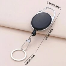 Móc khóa có thể thu vào, Móc khóa Carabiner sáng tạo, Khóa dây nylon chống rơi và chống trộm, Mặt dây chuyền khóa leo núi ngoài trời Phụ kiện ô tô Túi xách Ba lô cho trường học Dễ thương Goth Y2k - màu đen - Xem 3