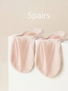 5 đôi tất thuyền vô hình thoáng khí siêu mỏng cho nữ, tất lưới siêu mỏng co giãn, tất thấp bằng lụa băng - Xem 4