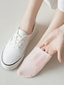 5 đôi tất thuyền vô hình thoáng khí siêu mỏng cho nữ, tất lưới siêu mỏng co giãn, tất thấp bằng lụa băng - Xem 5