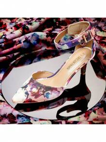 Women's Low Heel Ankle Strap Elegant Dress Pump Shoes - 玫瑰紅 - 查看 7
