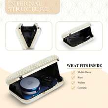 Ladies Glitter Handbag Beaded Sequin Pearl Clutch Bag Vintage Evening Purse Wedding, Party, Prom, Cocktail