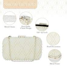 Ladies Glitter Handbag Beaded Sequin Pearl Clutch Bag Vintage Evening Purse Wedding, Party, Prom, Cocktail