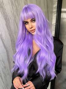 Gorgeous purple Wig With Bangs - The Perfect Christmas Gift! - Mauve Purple - View 4