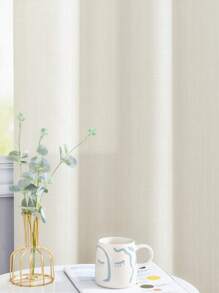 1pc Minimalist & Fashionable Linen-Look Curtain, Suitable For Bedroom, Japanese-Style Sheer Fabric Blocks Light & UV, Ideal For Farmhouse & Holiday Home Windows, High Quality Bedroom Sheer Curtain, Multiple Sizes Available
