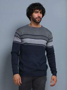 Men Sweaters - Màu xanh hải quân - Xem 4