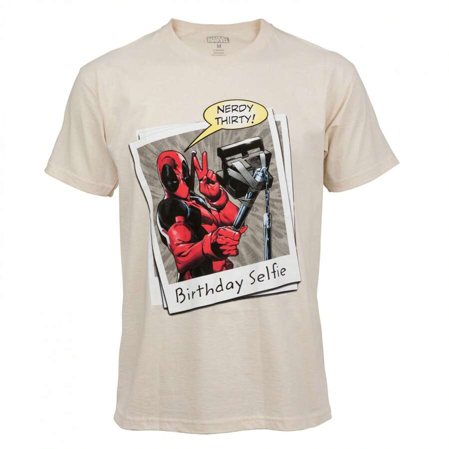 Marvel Deadpool  Thirty Birthday Selfie T-Shirt - 白色 - 查看 1