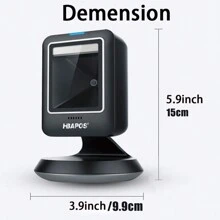 2D Barcode Scanner All-Round Desktop Automatic Sensing Data Matrix Reader Supermarket Usb Barcode Reader 1D 2D QR Code - Black - View 2