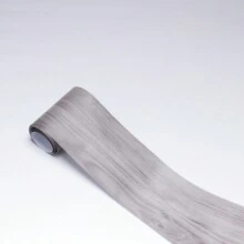 自粘木纹踢脚线墙贴，现代简约风格，客厅和卧室装饰，5m X 8cm 1 卷，贴纸，墙贴，家居装饰乙烯基贴花，春季装饰品让您的家焕然一新，拉玛装饰贴纸 - 灰胡桃木 - 查看 6